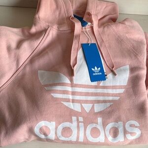 adidas Pink Pullover Hoodie with White Trefoil Logo